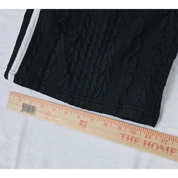 Knitted Sleeveless Cardigans Pants Lounge Set Women XL Black White Trim - Picture 12 of 14